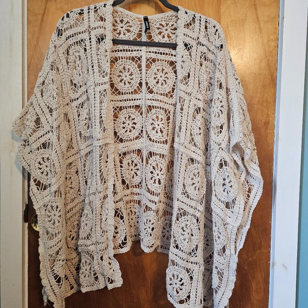 Crocheted ruana